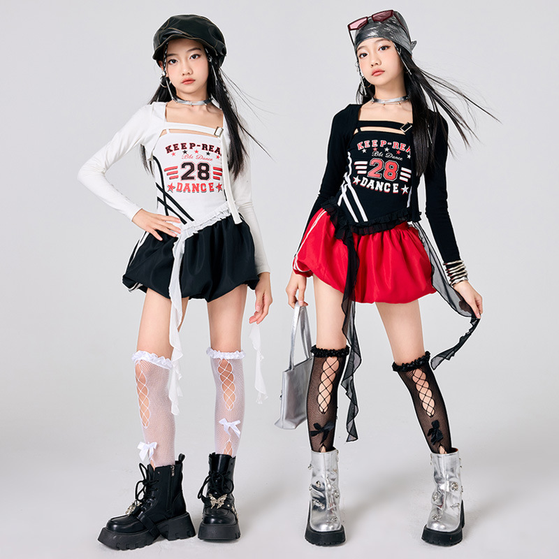 Street Fashion Outfit Girl - Pakaian Panggung Jazz K-Pop Anak Perempuan