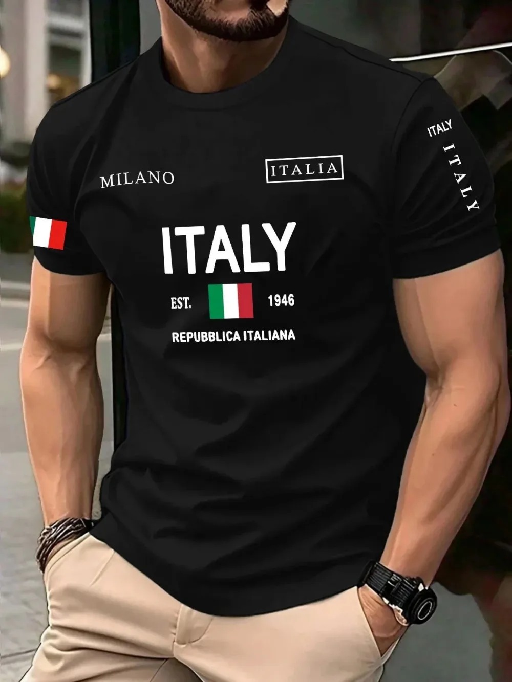 Street Fashion Of Milan - Tren Mode Amerika Eropa Kaus Pria