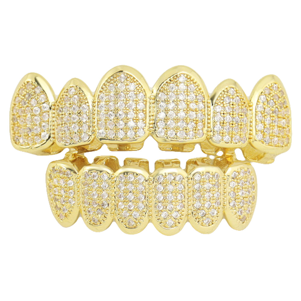 Street Fashion Essentials - 1Pc Perhiasan Gigi Grillz Emas Perak