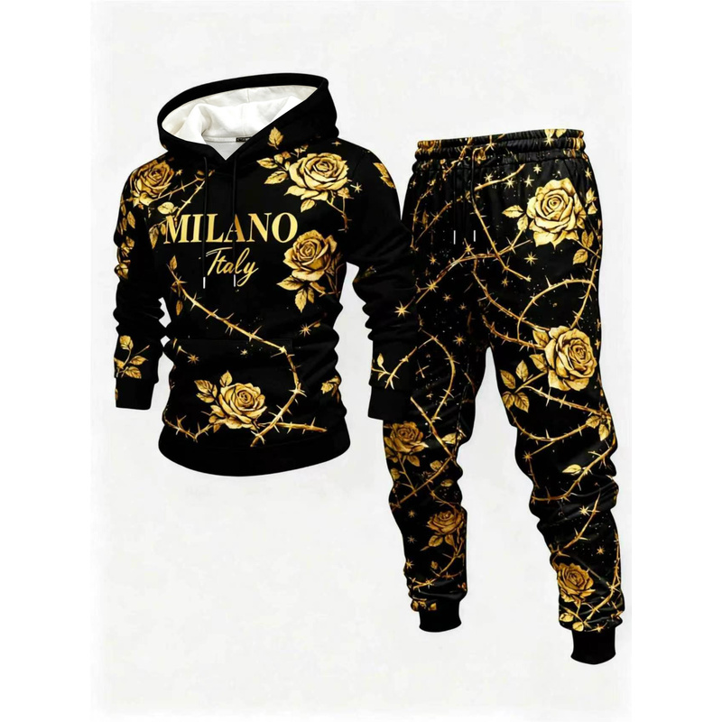 Street Fashion Of Milan - Desain Hoodie Pria Menampilkan Pola Modis