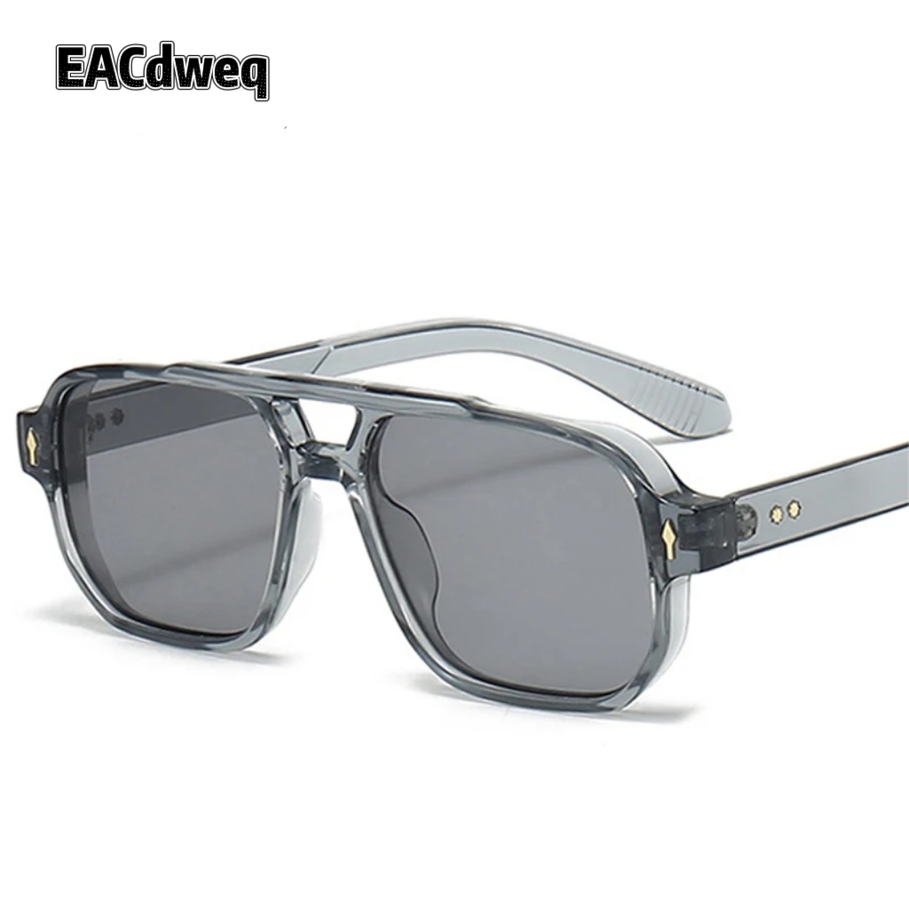 Street Fashion Glasses - Kacamata Hitam Vintage Double Bridges Pria