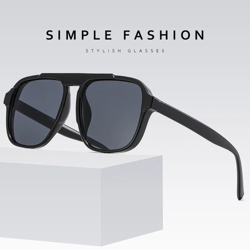 Kacamata Hitam Bingkai Besar B - Street Fashion Glasses ulasan dan harga