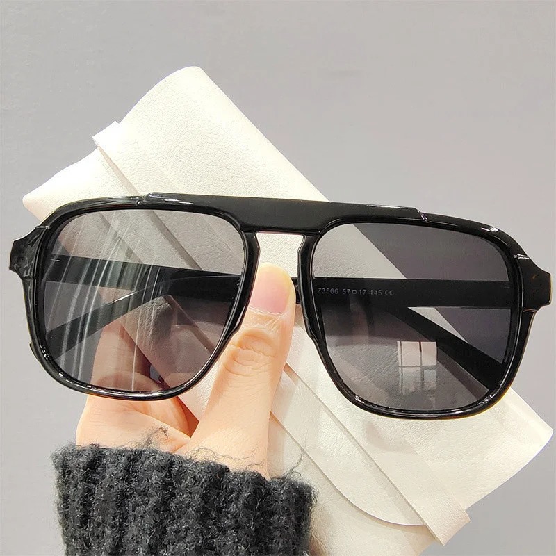 Kacamata Hitam Bingkai Besar B - Street Fashion Glasses ulasan dan harga