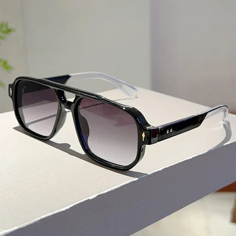 Kacamata Hitam Persegi Double  - Street Fashion Glasses ulasan dan harga