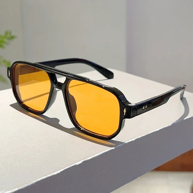 Kacamata Hitam Persegi Double  - Street Fashion Glasses ulasan dan harga