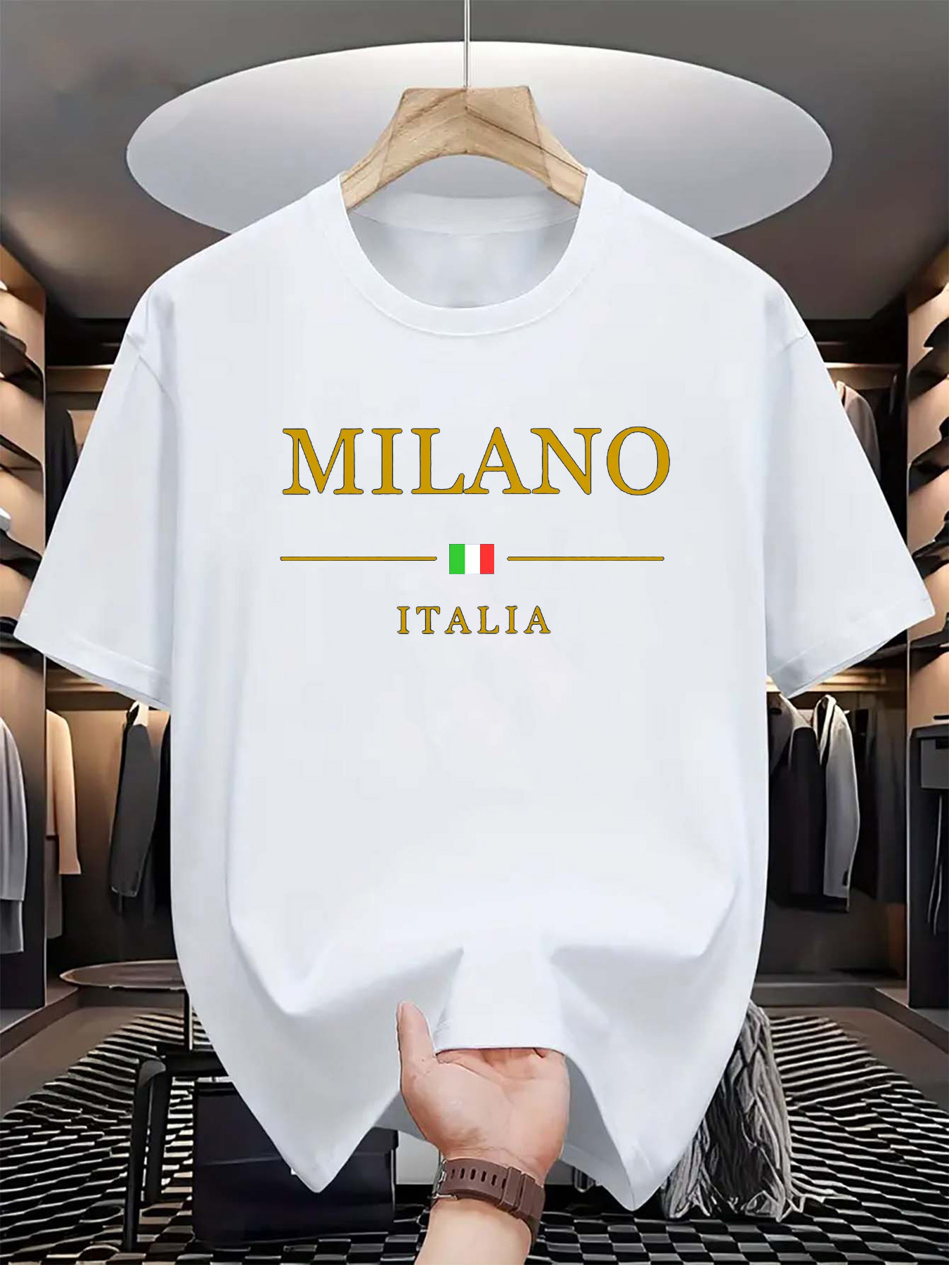 Kaus Katun Murni Pria Wanita M - Street Fashion Of Milan ulasan dan harga
