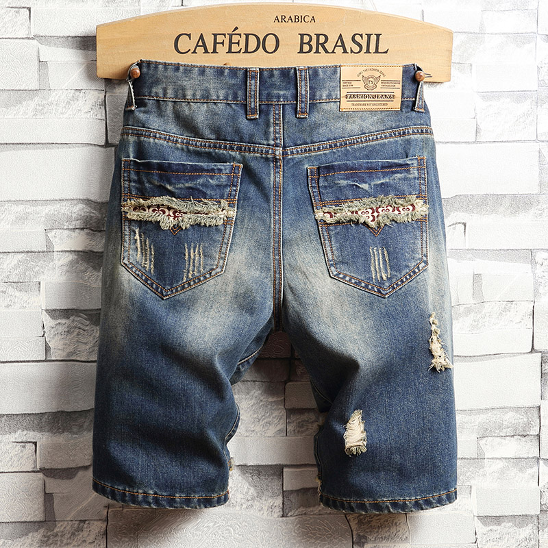 Celana Pendek Denim Hip-hop Ro - Street Fashion Hip Hop ulasan dan harga