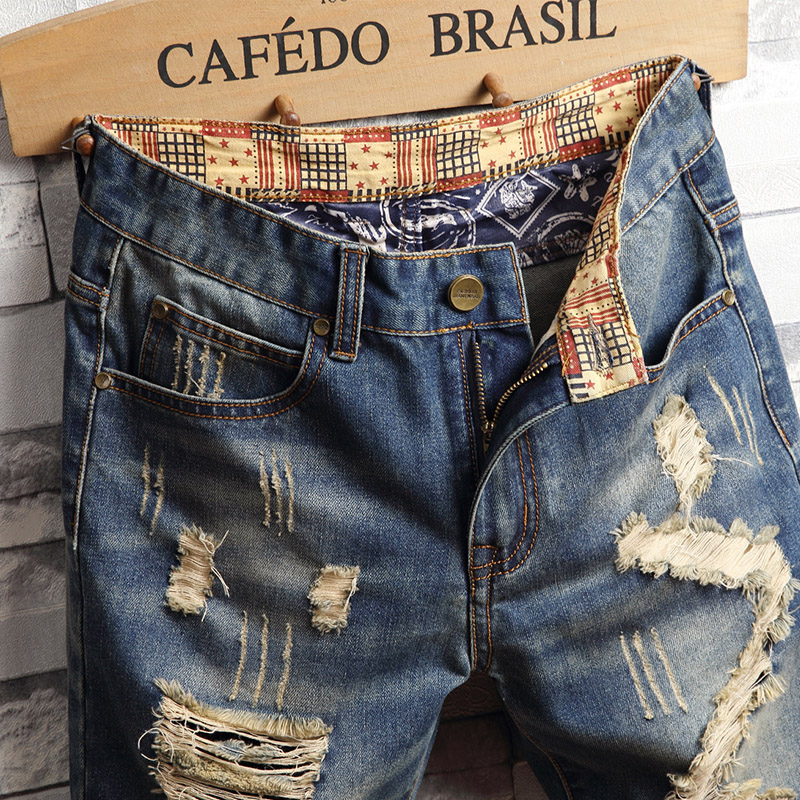 Celana Pendek Denim Hip-hop Ro - Street Fashion Hip Hop ulasan dan harga