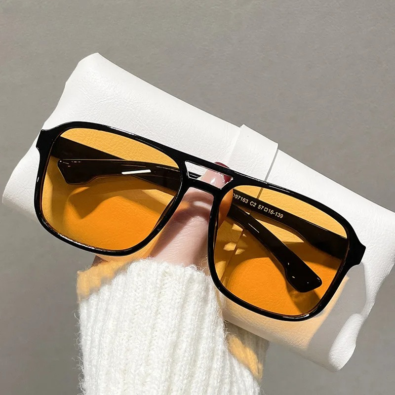 Kacamata Hitam Double Bridges  - Street Fashion Glasses ulasan dan harga