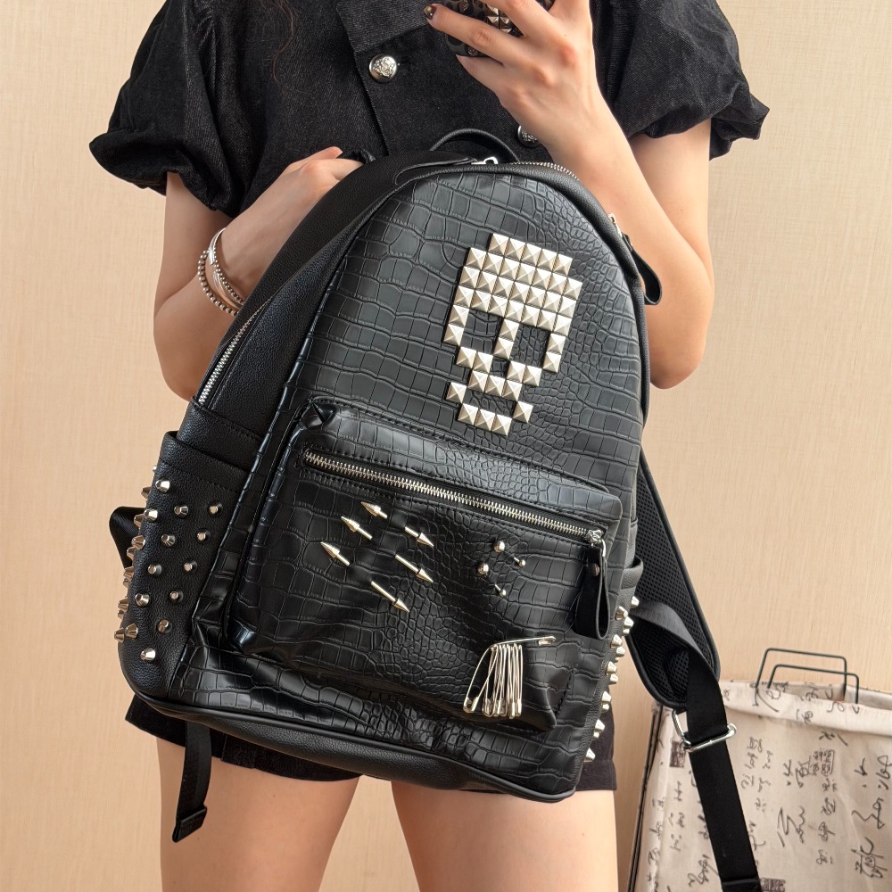 Tas Ransel Motif Kulit Buaya H - Street Fashion Hip Hop ulasan dan harga