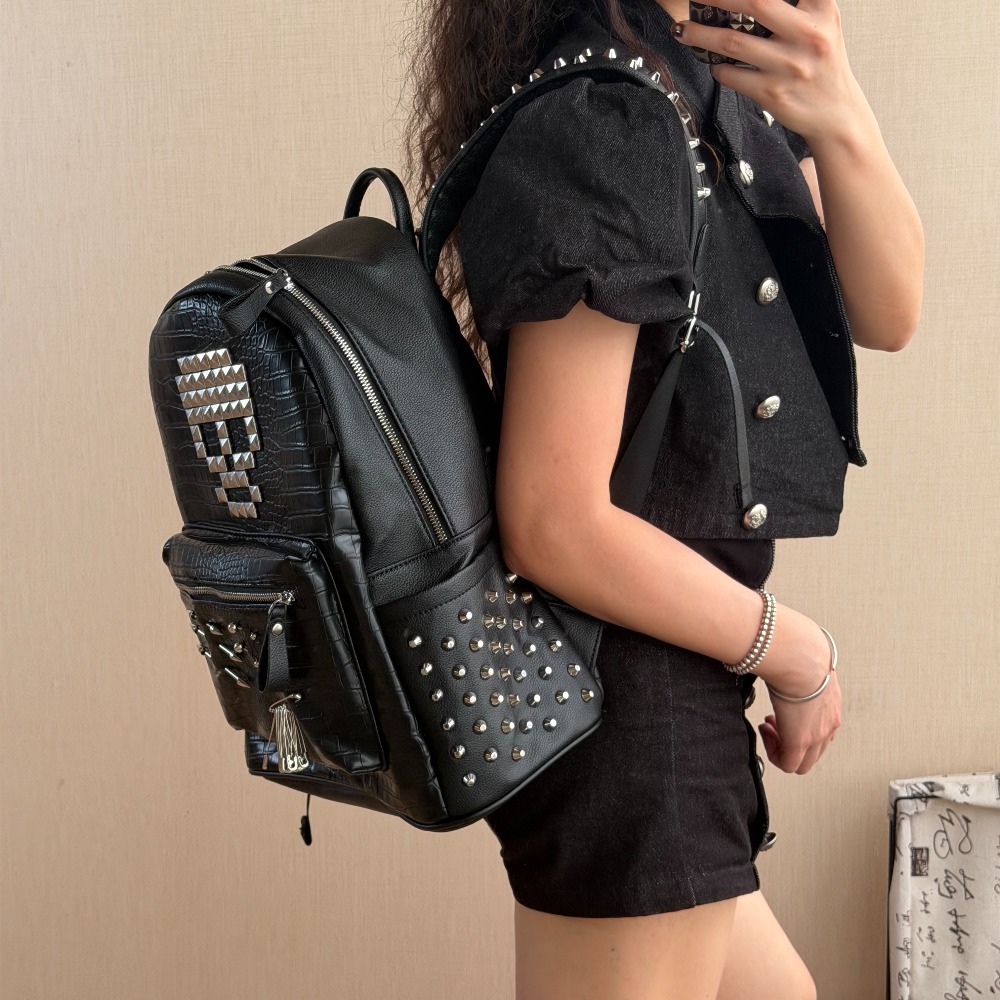 Tas Ransel Motif Kulit Buaya H - Street Fashion Hip Hop ulasan dan harga