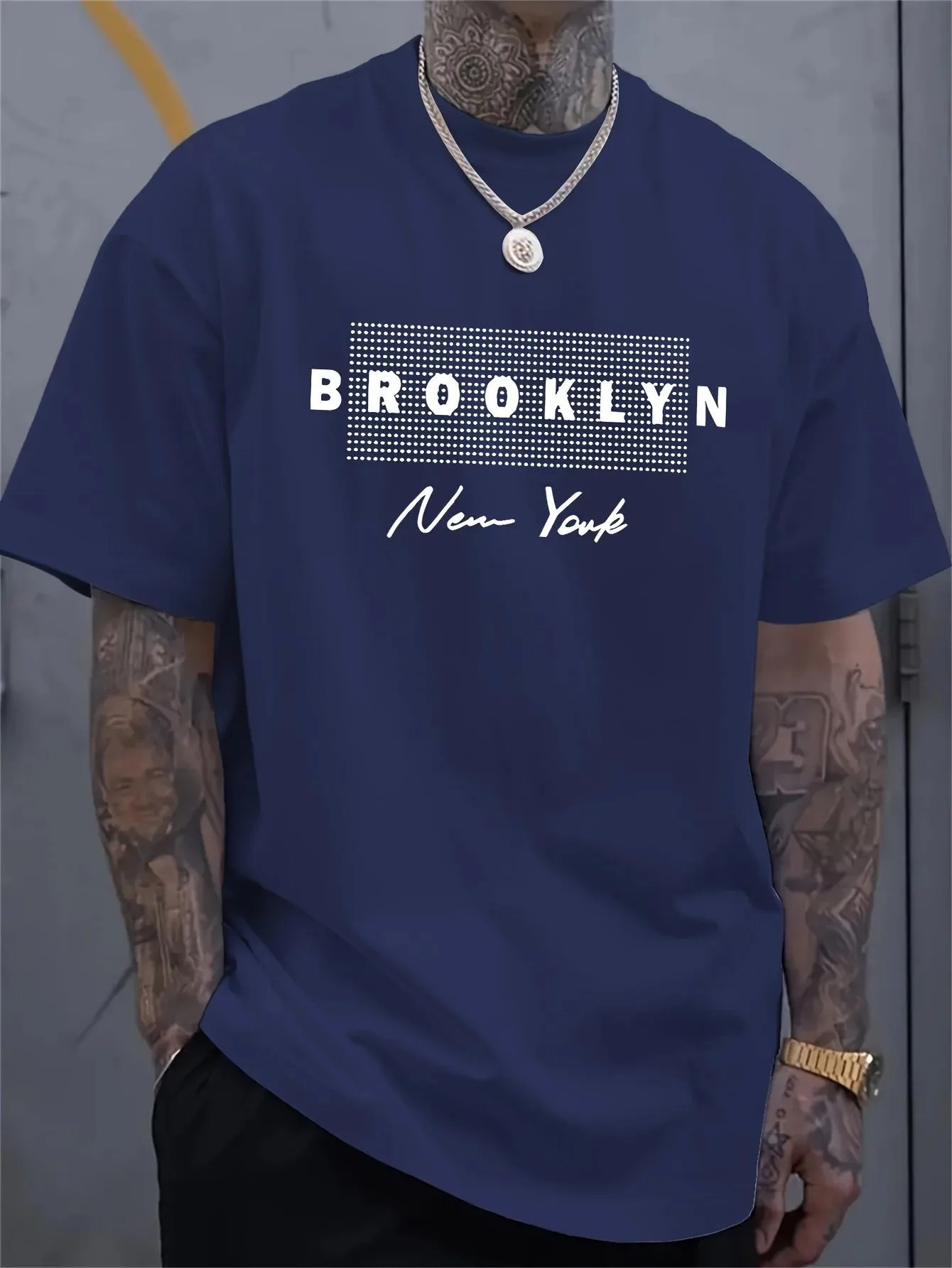 Kaos Pria dengan Cetakan Huruf - Street Fashion Of New York ulasan dan harga