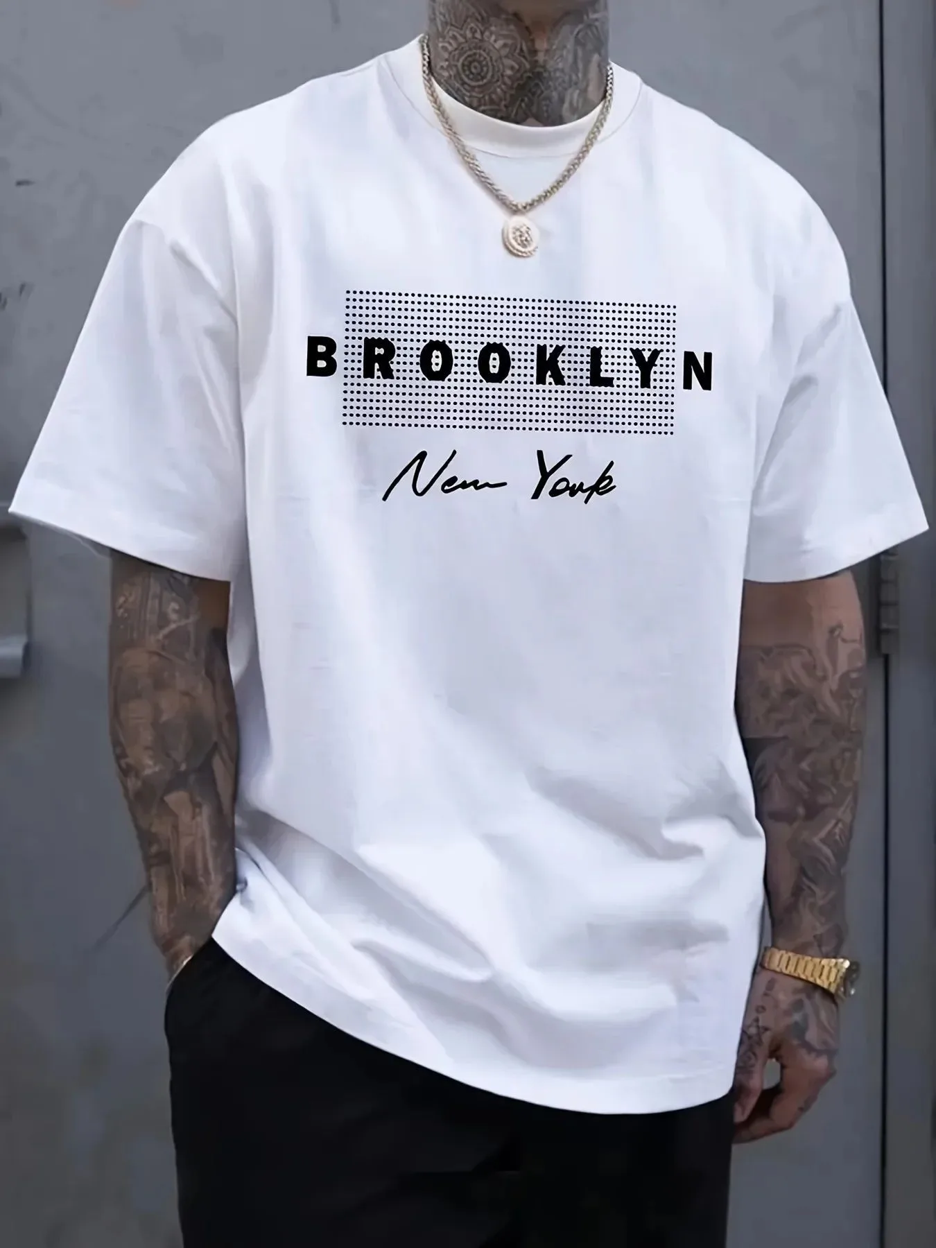 Kaos Pria dengan Cetakan Huruf - Street Fashion Of New York ulasan dan harga