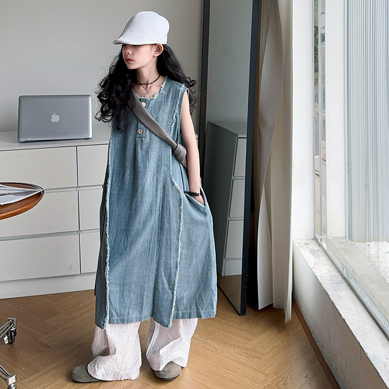 Gaun Denim Musim Panas Mewah A - Street Fashion Outfit Girl ulasan dan harga